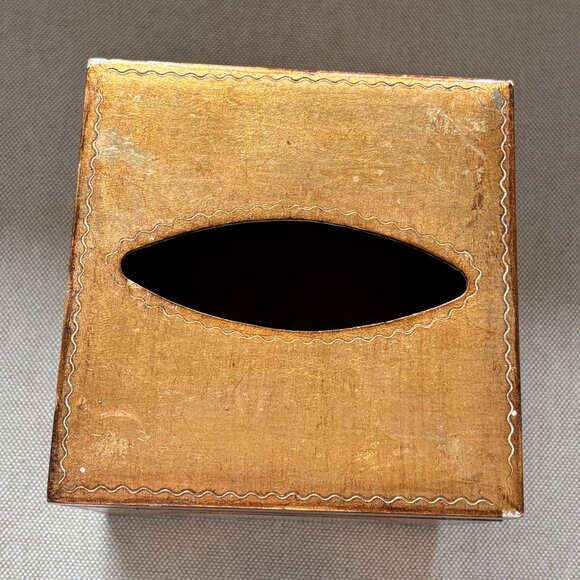 Vintage Florentine Tissue Box Gold with Cherubs Made in Italy - Picture 6 of 14